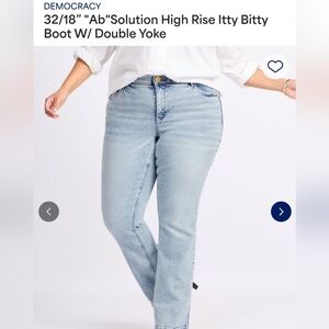 Democracy "Ab" Solution High Rise Itty Bitty Boot Jeans With Double Yoke